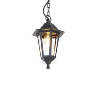 QAZQA new haven - Suspension - 1 lumière - Ø 171 mm - Noir - Classique/Antique, Rustique - éclairage extérieur - Salle de bains