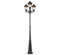 QAZQA new_orleans - Lanterne Classique/Antique - 3 lumière - Ø 56 cm - Noir - Classique/Antique - Éclairage extérieur