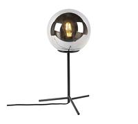 Qazqa pallon - Lampe de table - 1 lumière - Ø 300 mm - Argenté - Art Deco - éclairage intérieur - Salon I Chambre I Cuisine I Salle à manger