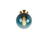 Qazqa pallon - LED Dimmable Plafonnier variateur inclus - 1 lumière - Ø 20 cm - Bleu - Art Deco - éclairage intérieur - Salon I Chambre I Cuisine I Salle à manger