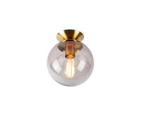 Qazqa pallon - LED Plafonnier - 1 lumière - Ø 20 cm - Doré/Laiton - Art Deco - éclairage intérieur - Salon I Chambre I Cuisine I Salle à manger