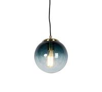 Qazqa pallon - Suspension - 1 lumière - Ø 200 mm - Bleu - Art Deco - éclairage intérieur - Salon I Chambre I Cuisine I Salle à manger