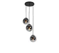Qazqa pallon - Suspension - 3 lumière - Ø 45 cm - Argenté - Art Deco - éclairage intérieur - Salon I Chambre I Cuisine I Salle à manger