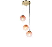 Qazqa pallon - Suspension multiples - 3 lumière - Ø 450 mm - Rose - Art Deco - éclairage intérieur - Salon I Chambre