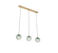 Qazqa pallon - Suspension multiples - 3 lumière - L 1000 mm - Vert - Art Deco - éclairage intérieur - Salon I Chambre I Cuisine I Salle à manger