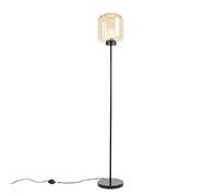 Qazqa qara - Lampadaire avec Abat-Jour - 1 lumière - H 1610 mm - Beige - Design - éclairage intérieur - Salon I Chambre I Cuisine I Salle à manger
