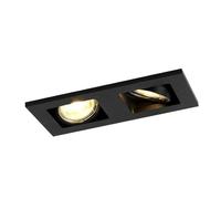 QAZQA qure - LED Dimmable Spot encastrable variateur inclus - 2 lumière - L 19 cm - Noir - Moderne - éclairage intérieur - Salon I Chambre I Cuisine I Salle à manger