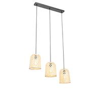 Qazqa rayan - Suspension multiples - 3 lumière - L 70 cm - Naturel - Oriental - éclairage intérieur - Salon I Chambre I Cuisine I Salle à manger