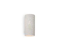 Qazqa Rétro Applique Murale Vintage Cylindrique En Plâtre Blanc - Mahou Blanc Cylindre / Luminaire / Lumiere / Éclairage / Intérieur / Salon / Cuisine E14 Max. 1 X 40 Watt Blanc