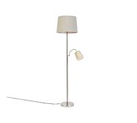 QAZQA retro - Lampadaire avec bras flexible - 1 lumière - H 1580 mm - Gris - Classique/Antique - éclairage intérieur - Salon I Chambre I Cuisine I Salle à manger