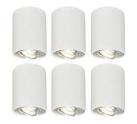Qazqa rondoo up - Spot plafond, plafonnier - 6 pièces - Ø 9.5 cm - Blanc - Design, Moderne - éclairage intérieur - Salon I Chambre I Cuisine I Salle à manger