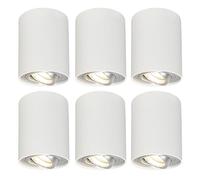 QAZQA rondoo up - Spot plafond, plafonnier - 6 pièces - Ø 95 mm - Blanc - Moderne - éclairage intérieur - Salon I Chambre I Cuisine I Salle à manger