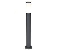 Qazqa Rox LED moderne borne lumineuse extérieure intelligente gris foncé | E27, ampoule led 4.5w, dimmable Compatible avec ampoules LED, IP44