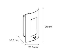 Qazqa Rustique Applique Murale D'extã©Rieur Moderne Brun Rouille Ip44 - Emmerald Classic Plastique /Acier Inoxydable Blanc,Brun Rouille Rectangulaire / Jardin / Luminaire / Lumiere /... Blanc