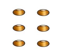 Qazqa Set van 6 moderne Inbouwspot zwart met goud GU10 50mm IP44 - Dept