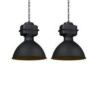 Qazqa sicko - Suspension - 2 pièces - H 1500 mm - Noir - Rustique - éclairage intérieur - Salon I Chambre I Cuisine I Salle à manger