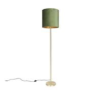 Qazqa simplo - Lampadaire avec Abat-Jour - 1 lumière - H 1840 mm - Vert - Moderne - éclairage intérieur - Salon I Chambre