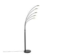 Qazqa sixties - LED Dimmable Lampadaire variateur inclus - 5 lumière - H 1810 mm - Noir - Design - éclairage intérieur - Salon I Chambre I Cuisine I Salle à manger
