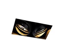 QAZQA Spot encastrable noir 2 lumières GU10 AR111 Trimless - Oneon