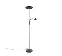 Qazqa strela - LED Dimmable Lampadaire avec lampe de lecture variateur inclus - 1 lumière - H 1800 mm - Noir - Moderne - éclairage intérieur - Salon I Chambre I Cuisine I Salle à manger