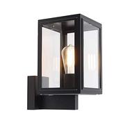 Qazqa sutton - Applique murale - 1 lumière - L 17 cm - Noir - Rustique - éclairage extérieur