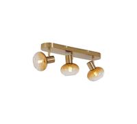 Qazqa teddy - Spot plafond, plafonnier - 3 lumière - L 49.5 cm - Doré - Moderne - éclairage intérieur - Salon I Chambre I Cuisine I Salle à manger