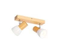 Qazqa thorin - Spot plafond, plafonnier - 2 lumière - L 33.1 cm - Naturel - Rustique - éclairage intérieur - Salon I Chambre I Cuisine I Salle à manger