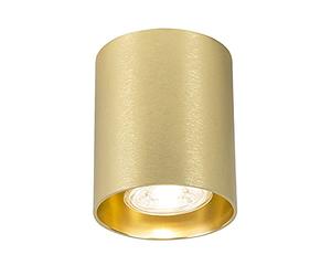 Qazqa tubo - Spot plafond, plafonnier - 1 lumière - Ø 80 mm - Doré - Design, Moderne - éclairage intérieur - Salon I Chambre I Cuisine I Salle à manger