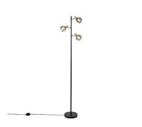 Qazqa vidro - Lampadaire - 3 lumière - H 150 cm - Noir et Or - Art Deco - éclairage intérieur - Salon I Chambre I Cuisine I Salle à manger