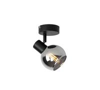 Qazqa vidro - Spot plafond, plafonnier - 1 lumière - L 12.5 cm - Noir - Art Deco - éclairage intérieur - Salon I Chambre I Cuisine I Salle à manger