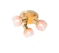 Qazqa vidro - Spot plafond, plafonnier - 3 lumière - Ø 35 cm - Rose - Art Deco - éclairage intérieur - Salon I Chambre I Cuisine I Salle à manger