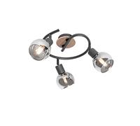 QAZQA vidro - Spot plafond, plafonnier - 3 lumière - Ø 51 cm - Gris - Moderne - éclairage intérieur - Salon I Chambre I Cuisine I Salle à manger