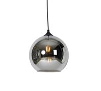 Qazqa wallace - LED Dimmable Suspension variateur inclus - 1 lumière - Ø 25 cm - Gris - Art Deco - éclairage intérieur - Salon I Chambre I Cuisine I Salle à manger