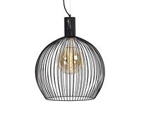 Qazqa wire - Grande suspension - 1 lumière - Ø 50 cm - Noir - Moderne - éclairage intérieur - Salon I Chambre I Cuisine I Salle à manger