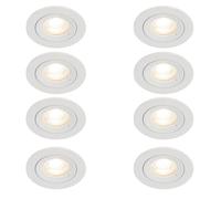 QAZQA Xena Spot encastrable - lot de 8 - 8x8cm - IP44 - Blanc 8x SW1187249