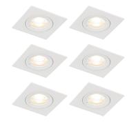 QAZQA Xena spot encastré - set de 6 - 8x8cm - IP44 - carré - blanc mat 6x SW1187250