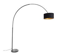 QAZQA xxl - Lampadaire avec Abat-Jour - 1 lumière - H 2250 mm - Noir - Moderne - éclairage intérieur - Salon I Chambre