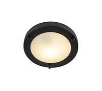 Qazqa yuma - Plafonnier - 1 lumière - Ø 180 mm - Noir - Moderne - éclairage extérieur - Salle de bains