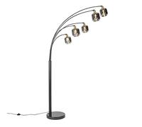 Qazqa zuzanna - Lampadaire - 5 lumière - H 221 cm - Noir et Or - Moderne - éclairage intérieur - Salon I Chambre I Cuisine I Salle à manger