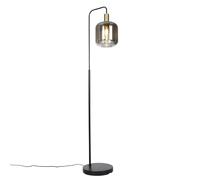 Qazqa zuzanna - LED Dimmable Lampadaire variateur inclus - 1 lumière - H 150 cm - Noir et Or - Design - éclairage intérieur - Salon I Chambre I Cuisine I Salle à manger