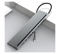 QAZWSXED LESANGBAIHUODIAN 12 sur 1 Type C HUB to 3.1 Lecteur de Carte USB HDMI-COMPATI 4K RJ45 VGA USB HUB Ajuster pour MacBook USB Splitter Multi hub USB-C