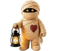 QAZWZG DéCorations De Monstres en Bois Décorations de Monstres en Bois | Adorables figurines fabriquées à la main, figurines rustiques de squelette de maman fantôme de citrouille d'automne(Color 5)