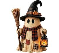 QAZWZG DéCorations De Monstres en Bois Décorations de Monstres en Bois | Adorables figurines fabriquées à la main, figurines rustiques de squelette de maman fantôme de citrouille d'automne(Color 3)