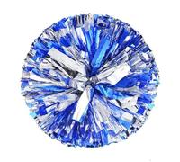 QAZWZG Lot de 10 Pompons de Pom-Pom Girl de 31 cm, Style poignée, for Sports d'équipe, Jeu de Filles, Grand Match, acclamations, Main, Fleur pour Matchs De Sport(Blue Silver)