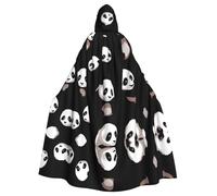 QAZWZML Adorable cape à capuche pour adulte avec imprimé panda géant sans fermeture éclair, convient pour les fêtes de vacances et le cosplay