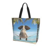 QAZWZML Amsterdam Night View Sac à main et bandoulière pour femme Imprimé Grande capacité Sac à main Sac à main Sac à bandoulière indispensable pour les trajets et le shopping, Tropical Swing Elephant