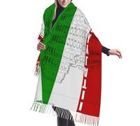 QAZWZML Automne Colisée Romain Drapeau Italien Imprimé Frange Foulard Doux Faux Cachemire Châle Confortable et Chaud 68cm*196cm