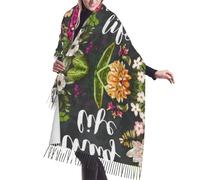 QAZWZML Automne Thug Life Foulard Imprimé Franges Frange Doux Faux Cachemire Châle Confortable et Chaud 68cm*196cm
