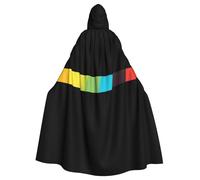 QAZWZML Barres de couleur. Cette longue cape à capuche à motif est chaude et adaptée pour les fêtes de vacances, les fêtes costumées ou les rassemblements.