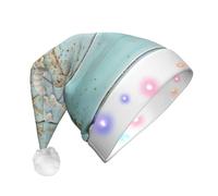 QAZWZML Beach Shell Sea Collection Vintage Boho Printed Adult Christmas Hat Light Up Decorative Hat Perfect for Holiday Party or New Year Celebrations.
